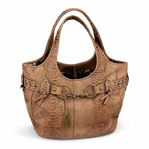 Vintage Coach Ergo Python-Embossed Leather Tote Bag
